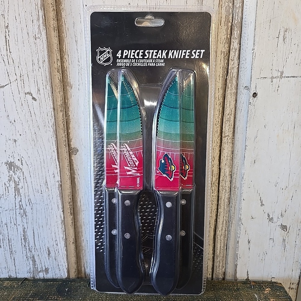 NHL Minnesota Wild Steak Knife Set‎ - 4 Pack Chef Kitchen Knives BRAND NEW
